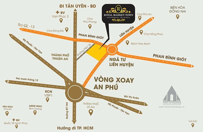 Vị trí Dự án Royal Market Town Thuận An