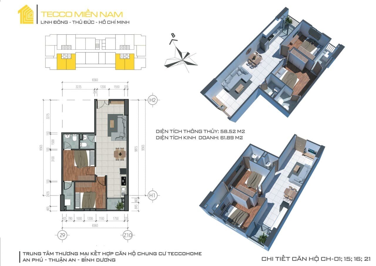 Thiết kế căn hộ mẫu - Tecco Home An Phú