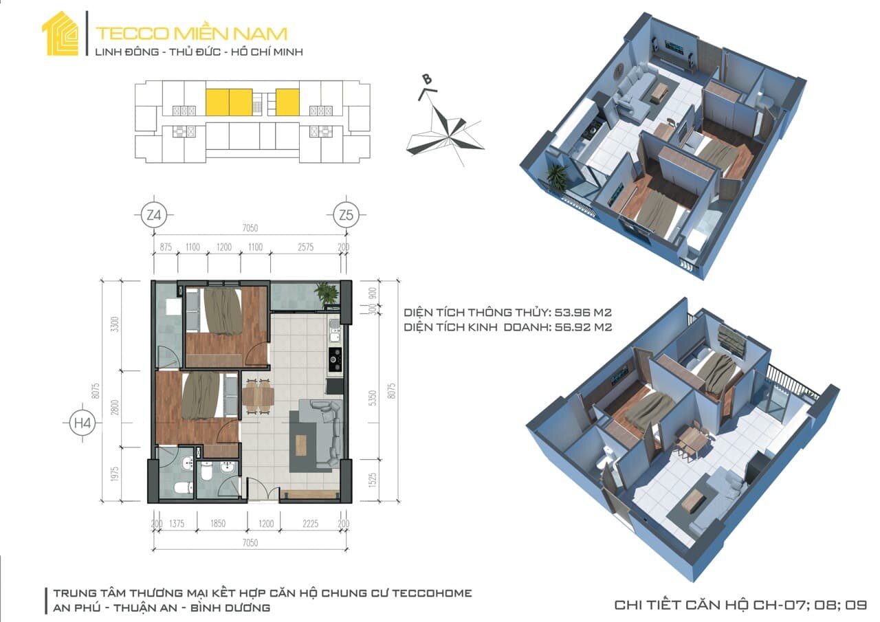 Thiết kế căn hộ mẫu - Tecco Home An Phú
