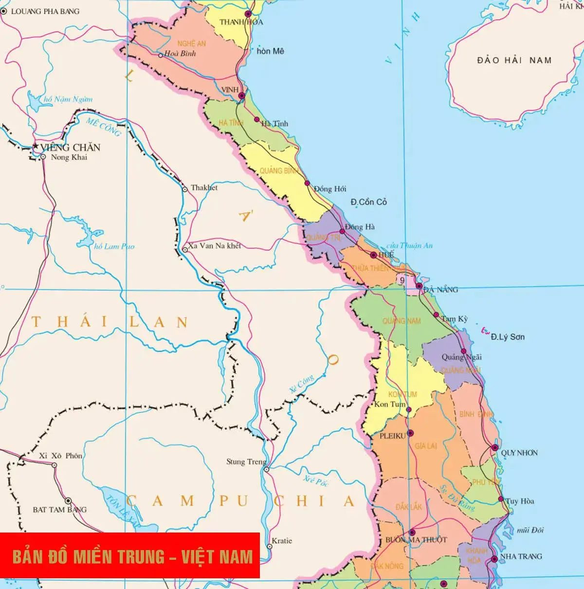 Bản đồ Miền Trung – Việt Nam
