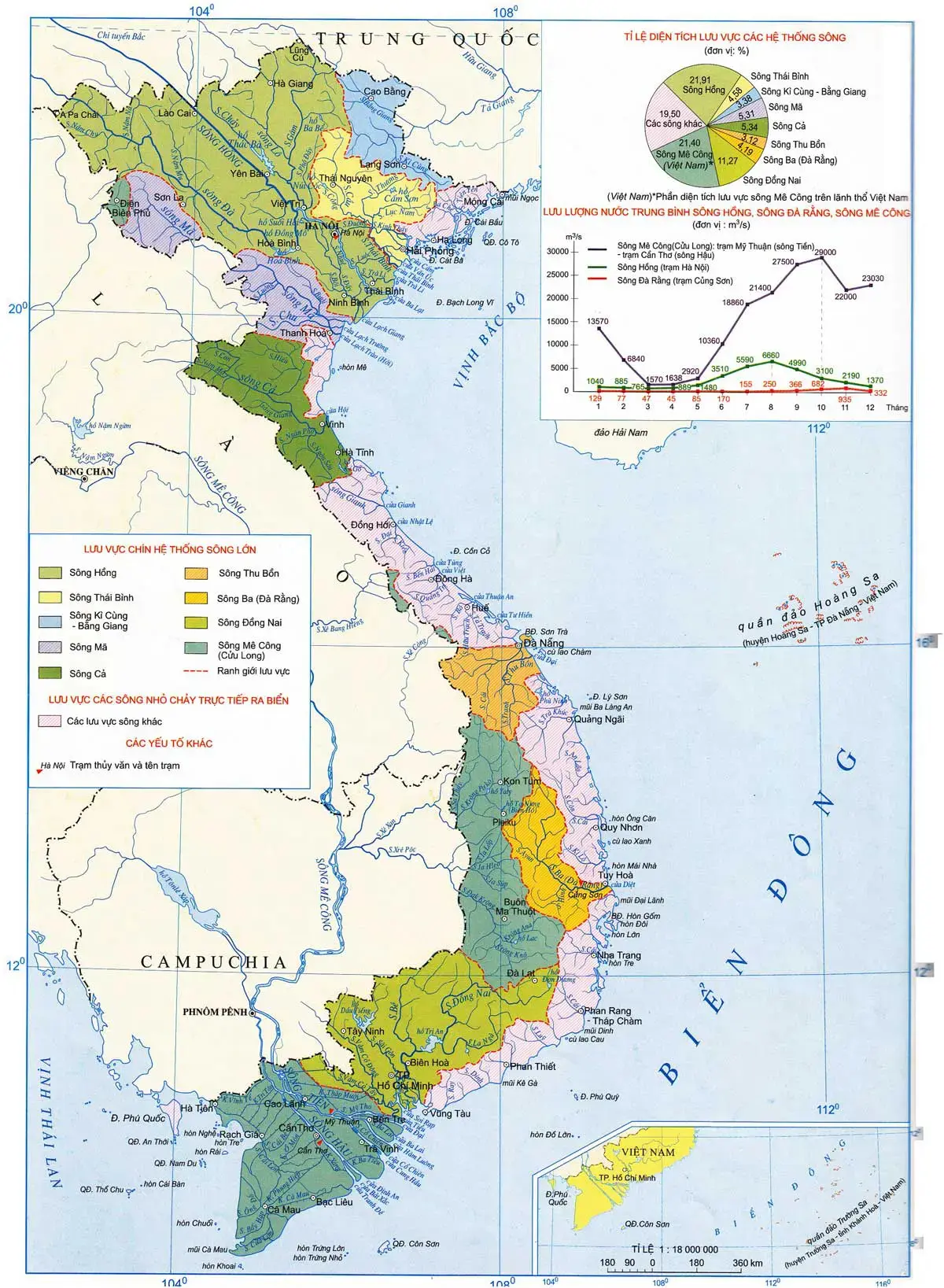 Bản đồ sông ngòi Việt Nam mới nhất